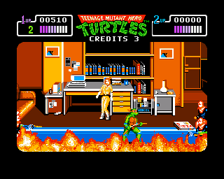 Teenage Mutant Ninja Turtles (Amiga) screenshot: Pizza Time