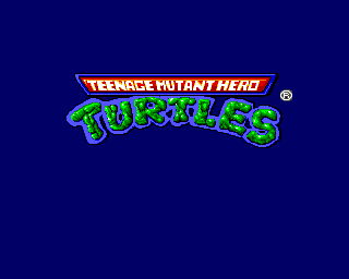 Teenage Mutant Ninja Turtles (Amiga) screenshot: Title screen (European version)