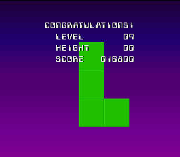 Tetris & Dr. Mario (SNES) screenshot: After some lines cleared, a new record was established!