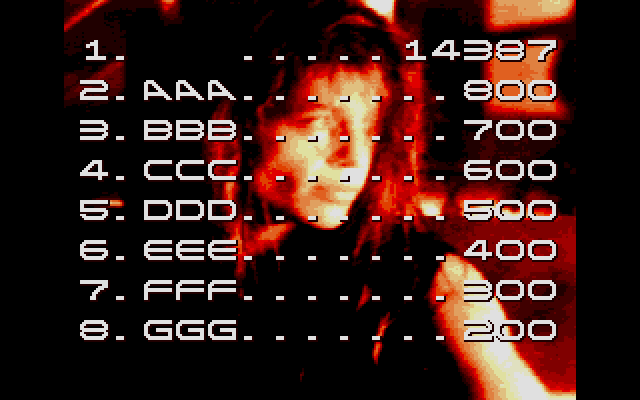 Terminator 2: Judgment Day (DOS) screenshot: Entering hi-score