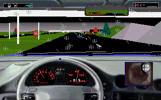 Road & Car: Test Drive III - The Passion: Add-On Disk #1 (DOS) screenshot: Rainy weather