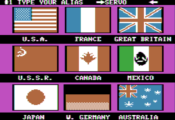 Summer Games (Apple II) screenshot: Setting up the players