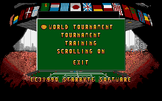 Tie Break (DOS) screenshot: Main menu (VGA)