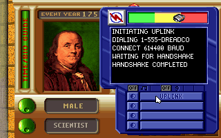 Time Riders in American History (DOS) screenshot: to help get a match on the correct person.