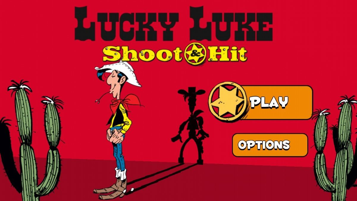 Lucky Luke: Shoot & Hit (Android) screenshot: Title and Main Menu