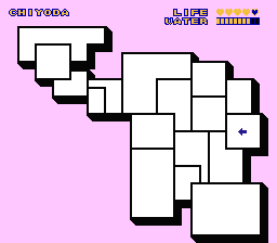 Tokoro-san no Mamoru mo Semeru mo (NES) screenshot: Unspectacular overview map