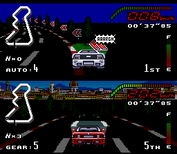 Top Gear (SNES) screenshot: When a high-speed crash occurs, the pilot will say something: a lot more of fun in the game.