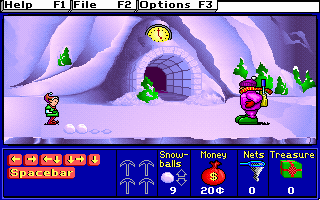 Treasure MathStorm! (DOS) screenshot: Entrance to the time tunnel (MCGA/VGA)