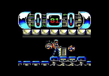 Trantor: The Last Stormtrooper (Amstrad CPC) screenshot: I found energy in the cabinet.
