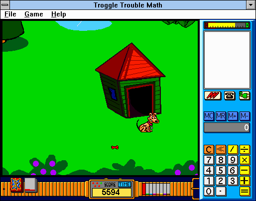 Troggle Trouble Math (Windows 3.x) screenshot: A special treat