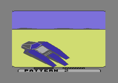 The Transformers: Battle to Save the Earth (Commodore 64) screenshot: This one's a sleek ground-skimmer