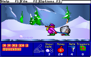 Treasure MathStorm! (DOS) screenshot: Caught an elf (MCGA/VGA)
