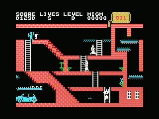 Turmoil (MSX) screenshot: On the ladder your are an easy target for the Arabian bodyguards