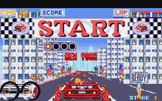 Turbo Out Run (Amiga) screenshot: The start of the race