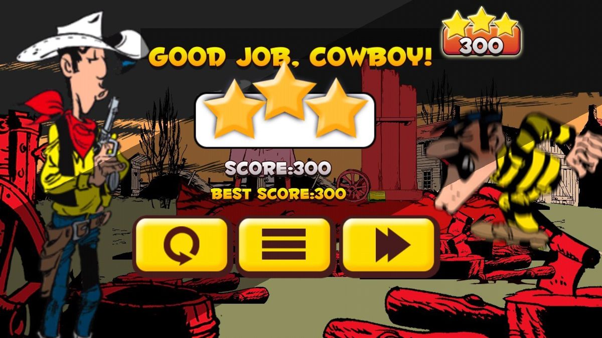 Lucky Luke: Shoot & Hit (Android) screenshot: Completing another level