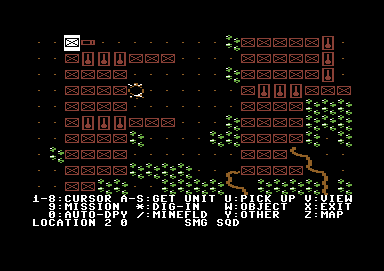 Typhoon of Steel (Commodore 64) screenshot: Map view