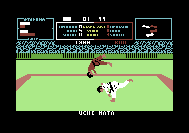 Uchi Mata (Commodore 64) screenshot: The title move
