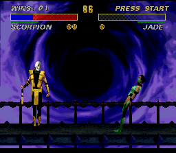 Ultimate Mortal Kombat 3 (SNES) screenshot: It is incredible as a simple skull can scare in such a way...