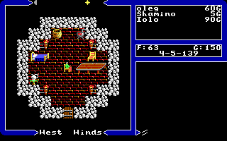 Ultima V: Warriors of Destiny (DOS) screenshot: Starting location: Iolo's hut
