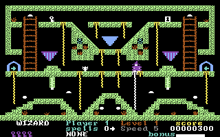 Ultimate Wizard (Commodore 64) screenshot: Collect the key to unlock the exit