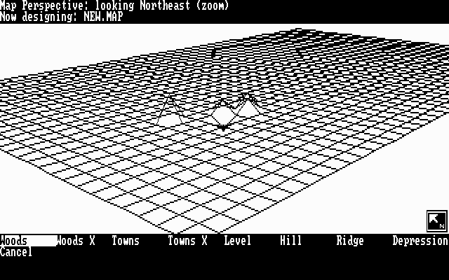 UMS: The Universal Military Simulator (DOS) screenshot: Creating a custom map manually