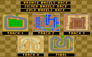 Wacky Wheels (DOS) screenshot: Race selection