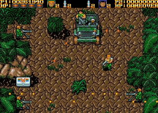 War Zone (Amiga) screenshot: Mission 3 - Heavy machine guns fire