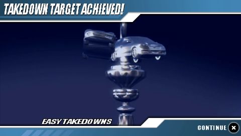 Burnout: Legends (PSP) screenshot: Easy Takedowns Trophies