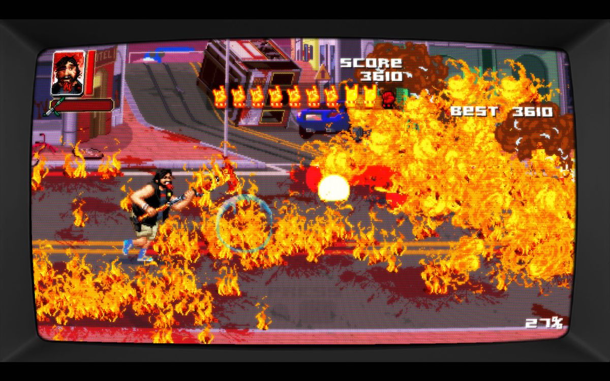 Dead Island: Retro Revenge (Windows) screenshot: The final special attacks brings along a lot of fire.