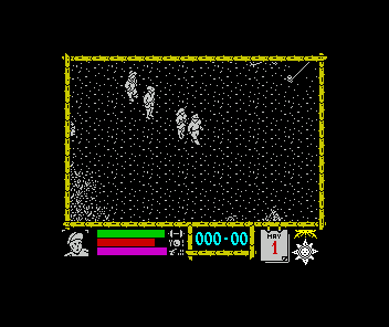 Where Time Stood Still (ZX Spectrum) screenshot: Leading the team on its way