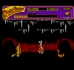 Who Framed Roger Rabbit (NES) screenshot: Caves are scarry and dangerous without a flashlight...