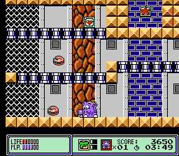 Widget (NES) screenshot: Transforming into the Cannon Widget