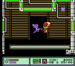 Widget (NES) screenshot: Stage 1 boss -- Mega Slank