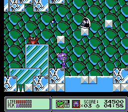 Widget (NES) screenshot: Stage 2 caverns