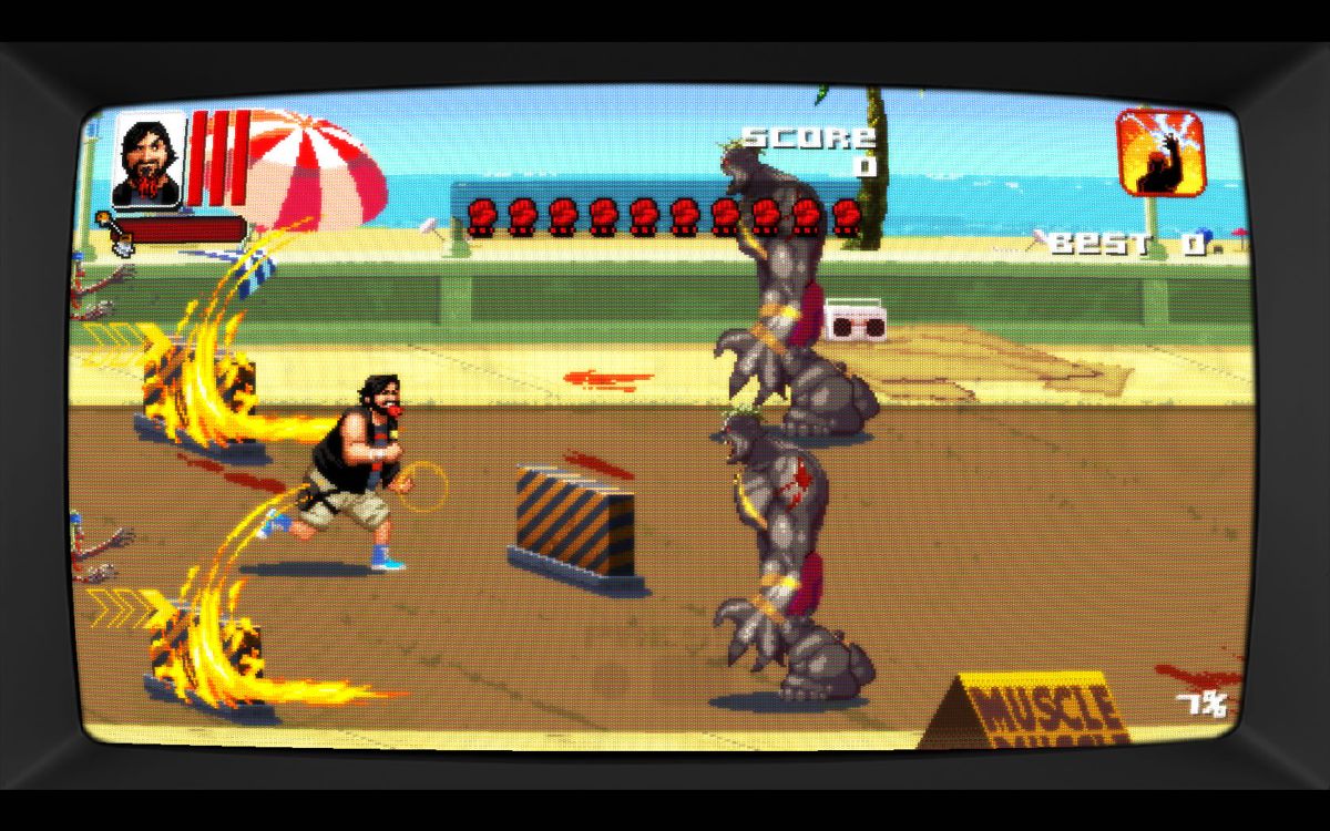 Dead Island: Retro Revenge (Windows) screenshot: Level five brings you to the beach and introduces some new enemies.