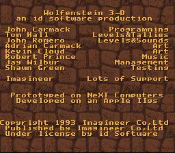 Wolfenstein 3D (SNES) screenshot: Credits