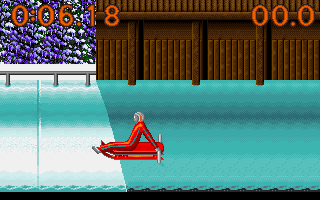 Winter Olympics: Lillehammer '94 (DOS) screenshot: For some reason I can't get the luge going!