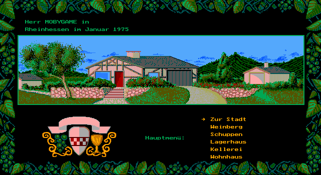 Winzer (DOS) screenshot: Main menu (EGA)