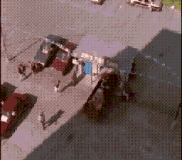 Wirehead (SEGA CD) screenshot: Crashing through a cheap, empty shed. Well, it looked a little cool.