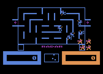 Wizard of Wor (Atari 8-bit) screenshot: Main Screen, 1-player
