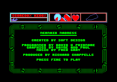 Mermaid Madness (Amstrad CPC) screenshot: Credits