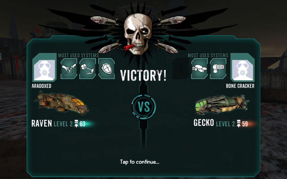 Sandstorm: Pirate Wars (Android) screenshot: Battle results
