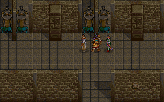 Xuan-Yuan Sword: Dance of the Maple Leaves (DOS) screenshot: Figure out which statues to destroy in order to advance in this dungeon