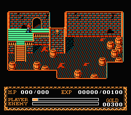 Ys II: Ancient Ys Vanished - The Final Chapter (NES) screenshot: Side-quest: find out what's going on in the basement