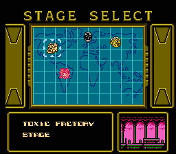 Zen: Intergalactic Ninja (NES) screenshot: Select which polluter you want to go after