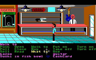 Zak McKracken and the Alien Mindbenders (DOS) screenshot: In Lou's loans