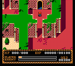 Ys II: Ancient Ys Vanished - The Final Chapter (NES) screenshot: Outside the town