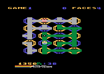 Zenji (Atari 8-bit) screenshot: Connect all paths to the source to turn them green