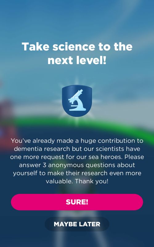 Sea Hero Quest (Android) screenshot: An explanation of how you contribute.