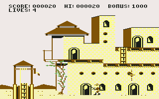 Zorro (Commodore 64) screenshot: I was defeated.